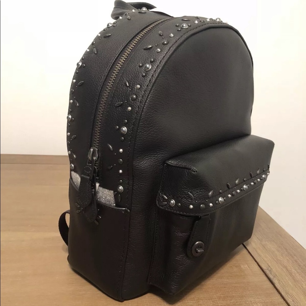COACH Campus Backpack Prairie Rivets BLACK NWT!